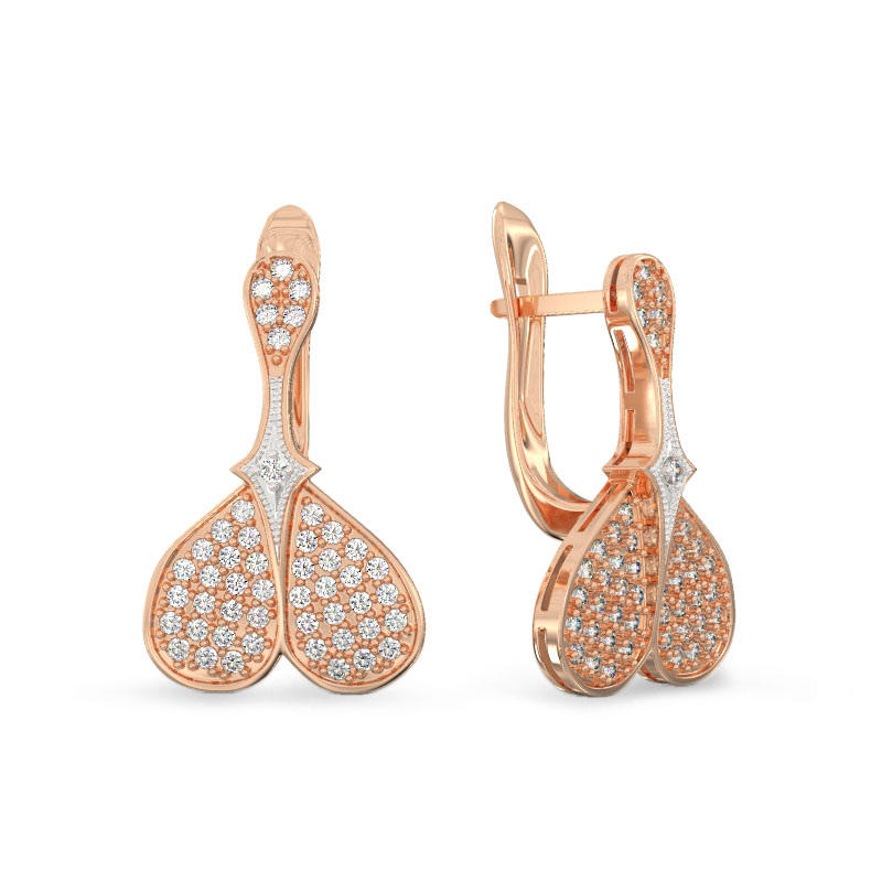 Inverted Heart Earrings From Rose Gold