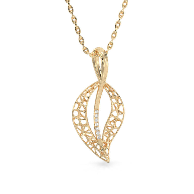 Jasmine Leaf Yelllow Gold Pendant