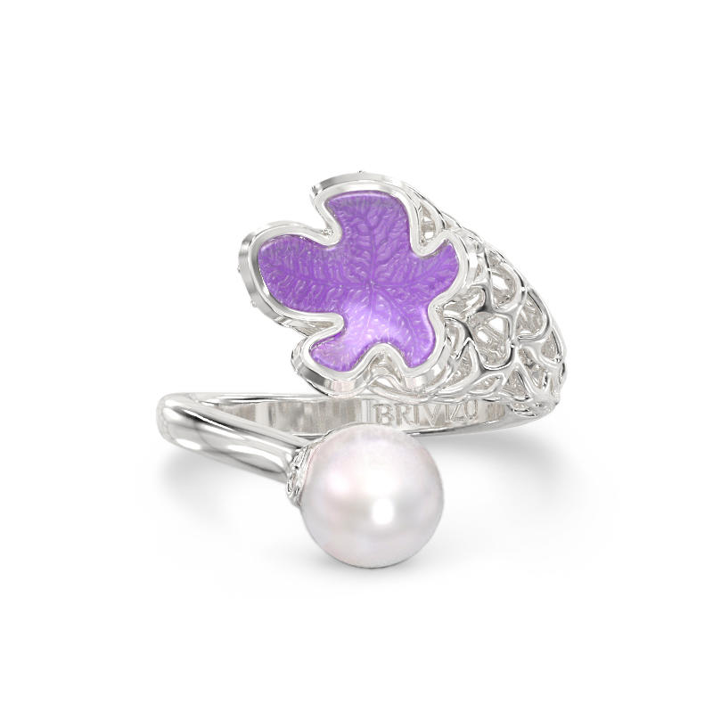 Maple Leaf Ring With Pearl From Silver2