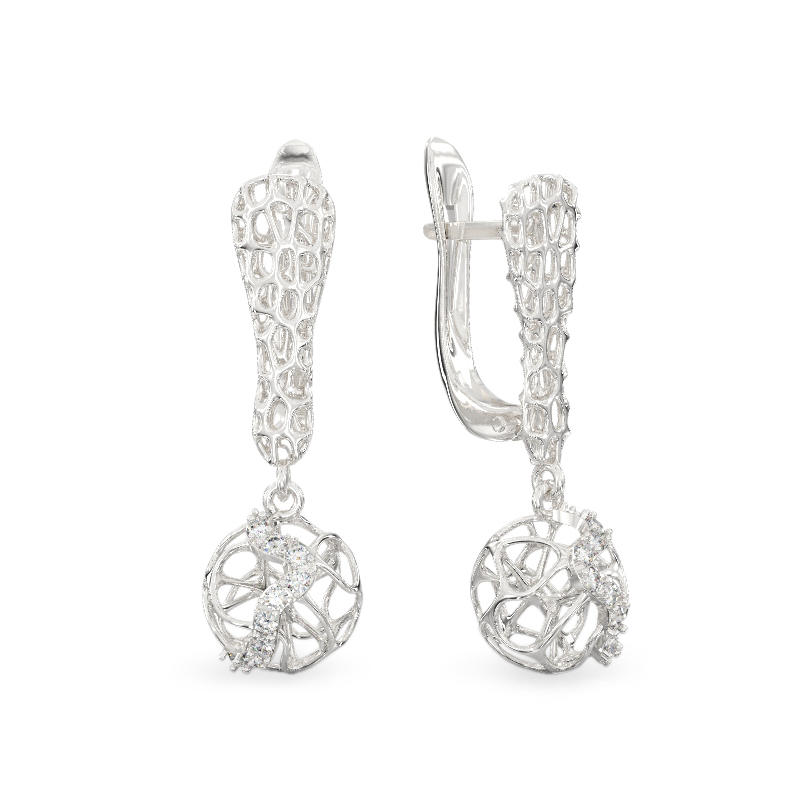 Mystic Coral Earrings From White Gold