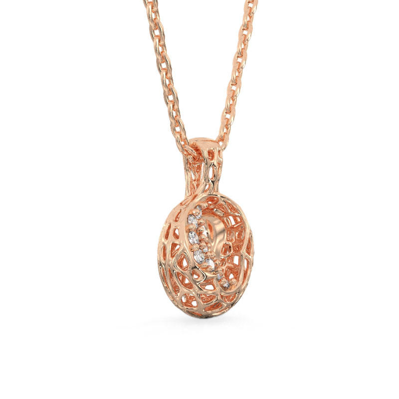 Mystic Coral Pendant From Rose Gold 2