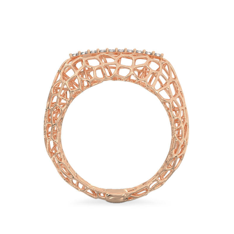 Openwork Ring With Stones From Rose Gold3
