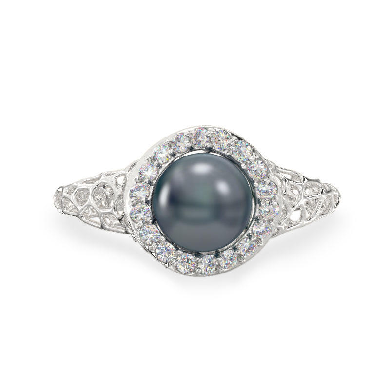 Rich Pearl White Gold Ring2