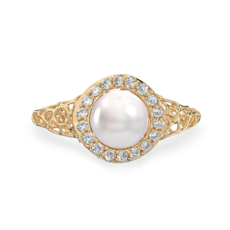 Rich Pearl Yellow Gold Ring2