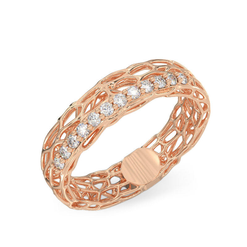 Rigorous Coral Ring From Rose Gold