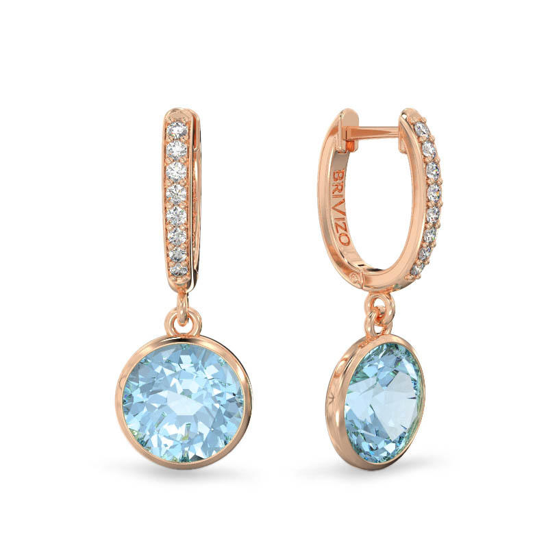 Rose Gold Earrings with Round Topaz 1