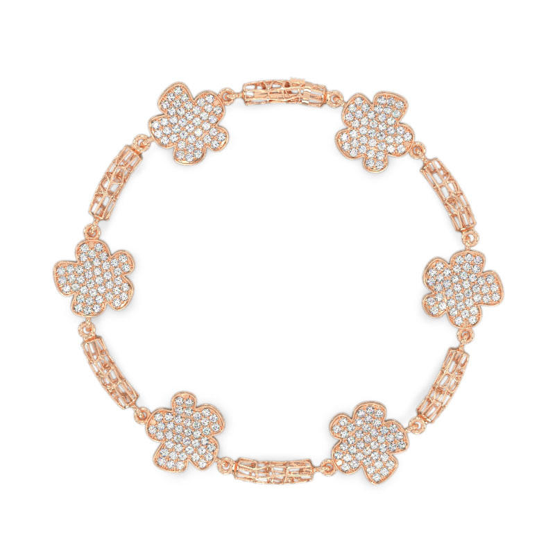 Rose Gold Exquisite Bracelet with flowers1