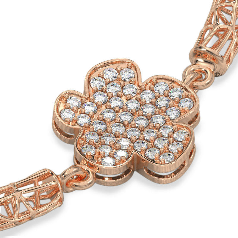 Rose Gold Exquisite Bracelet with flowers2