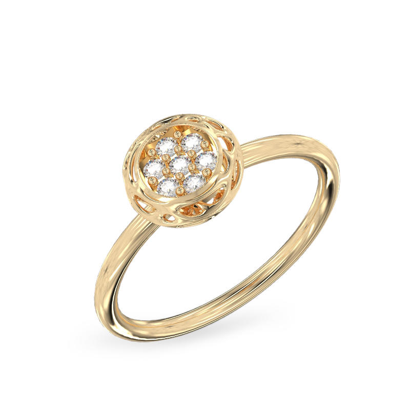 Round Form Yellow Gold Ring