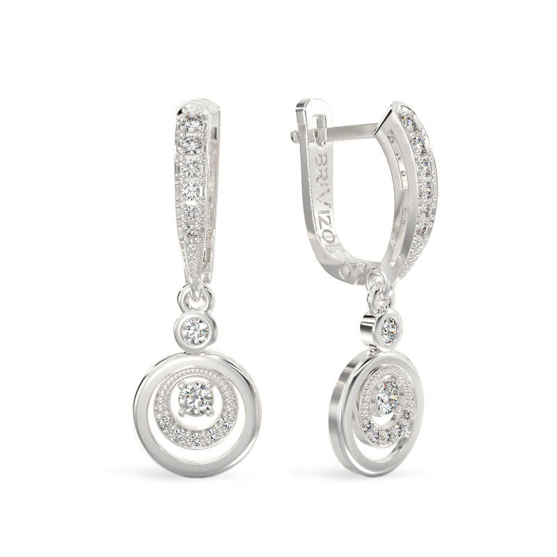 Round white gold earrings
