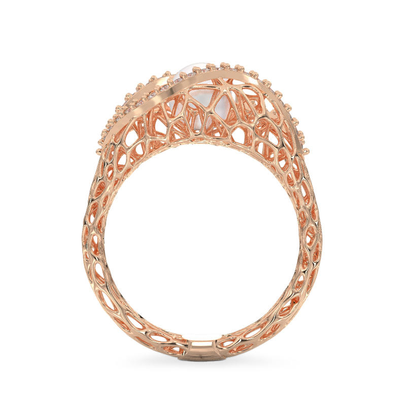 Seashell With Pearl Rose Gold Ring 3