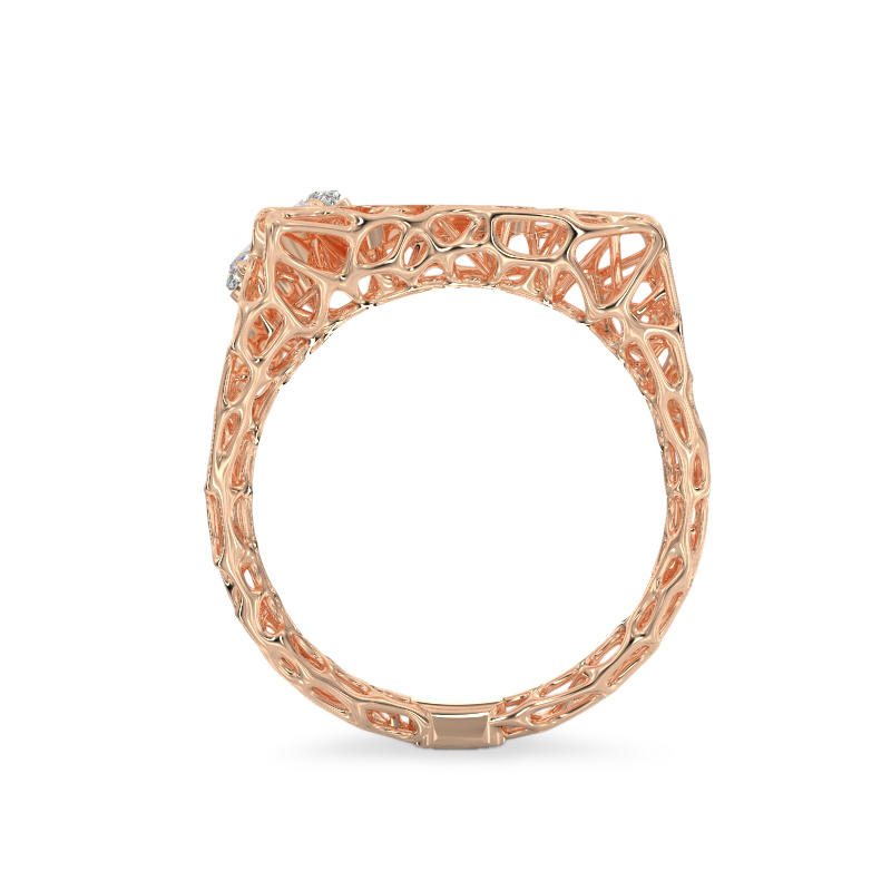Seashell With Stone Rose Gold Ring 3