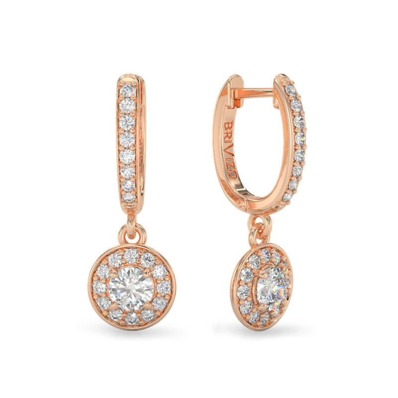 Shining Round Earrings From Rose Gold