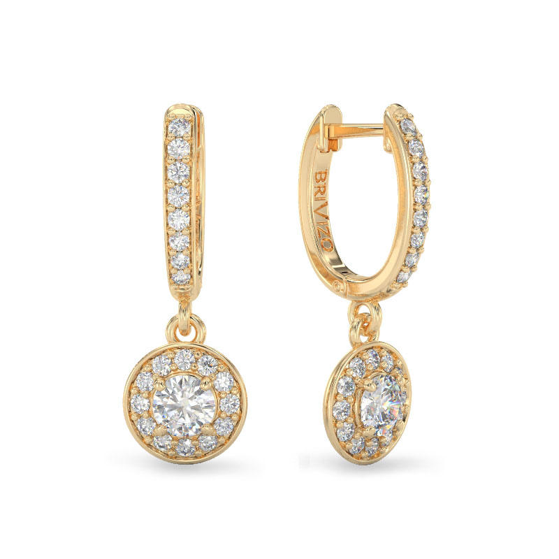 Shining Round Earrings From Yellow Gold