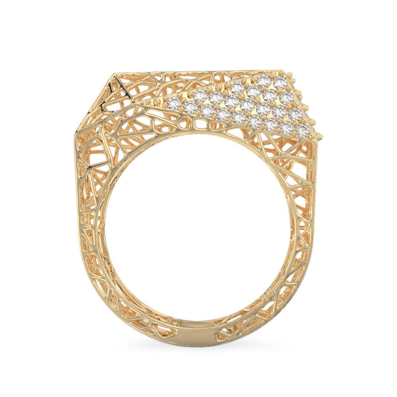 Spider Web Yellow Gold Ring3