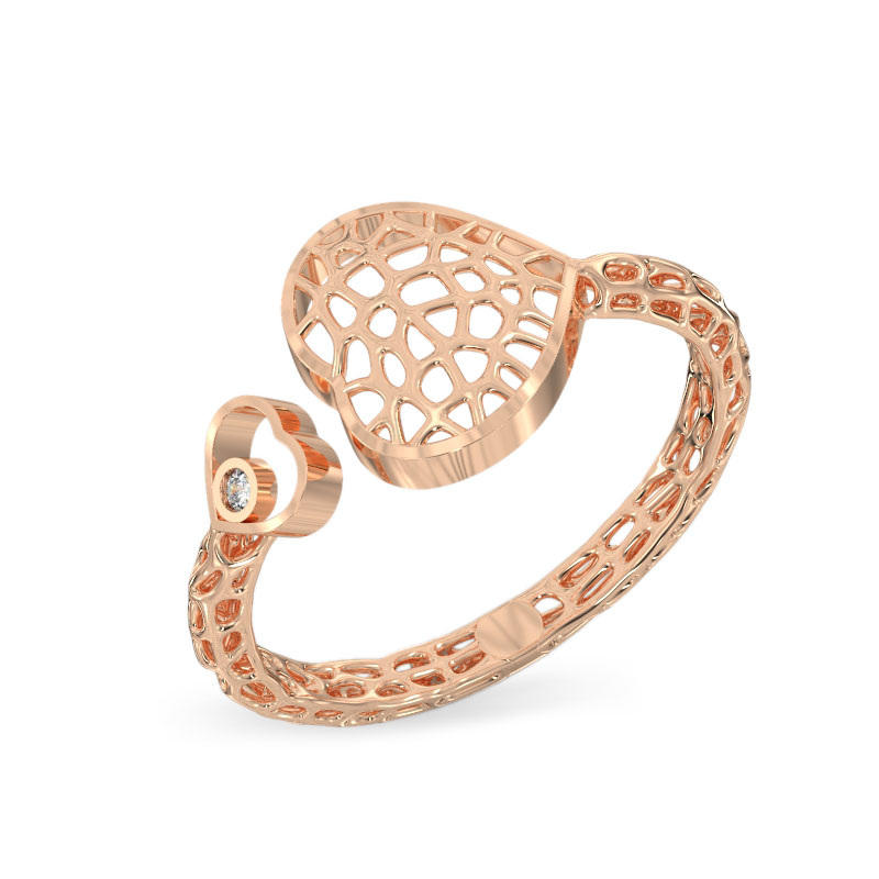 Two hearts rose gold Ring1