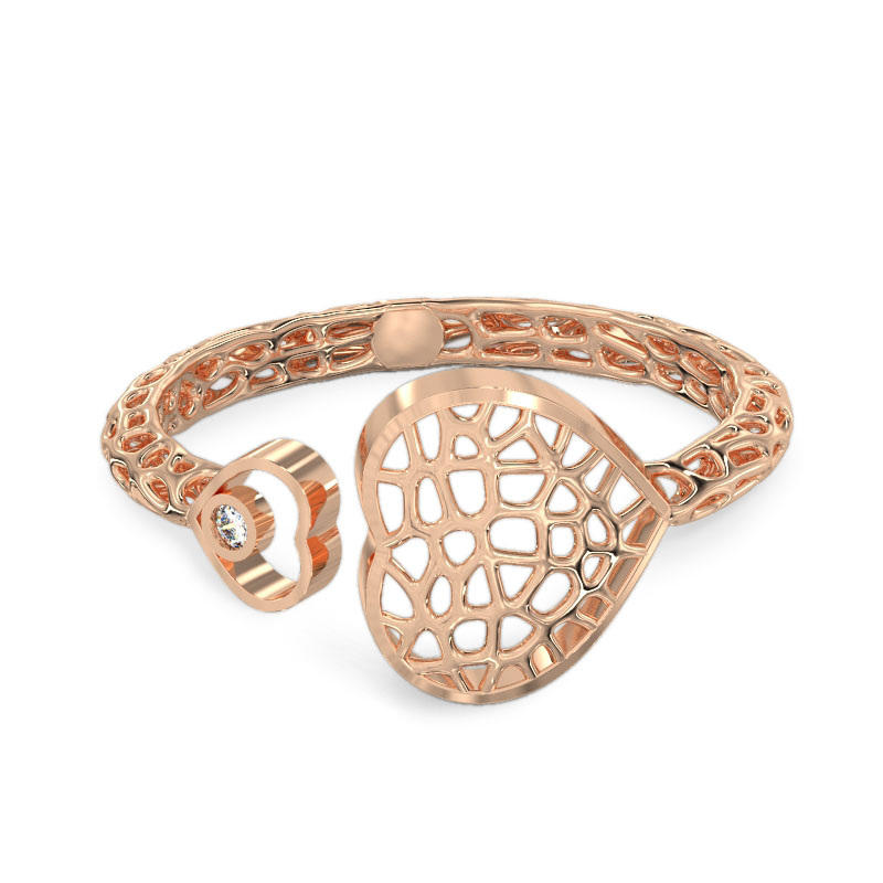 Two hearts rose gold Ring2