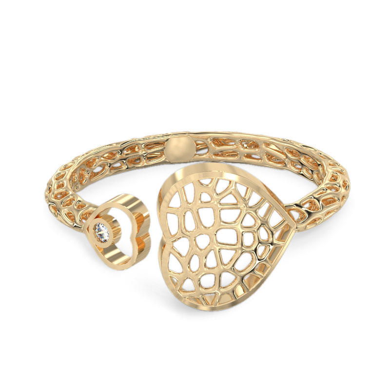 Two hearts yellow gold Ring2