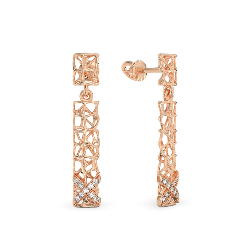 X Coral Earrings From Rose Gold