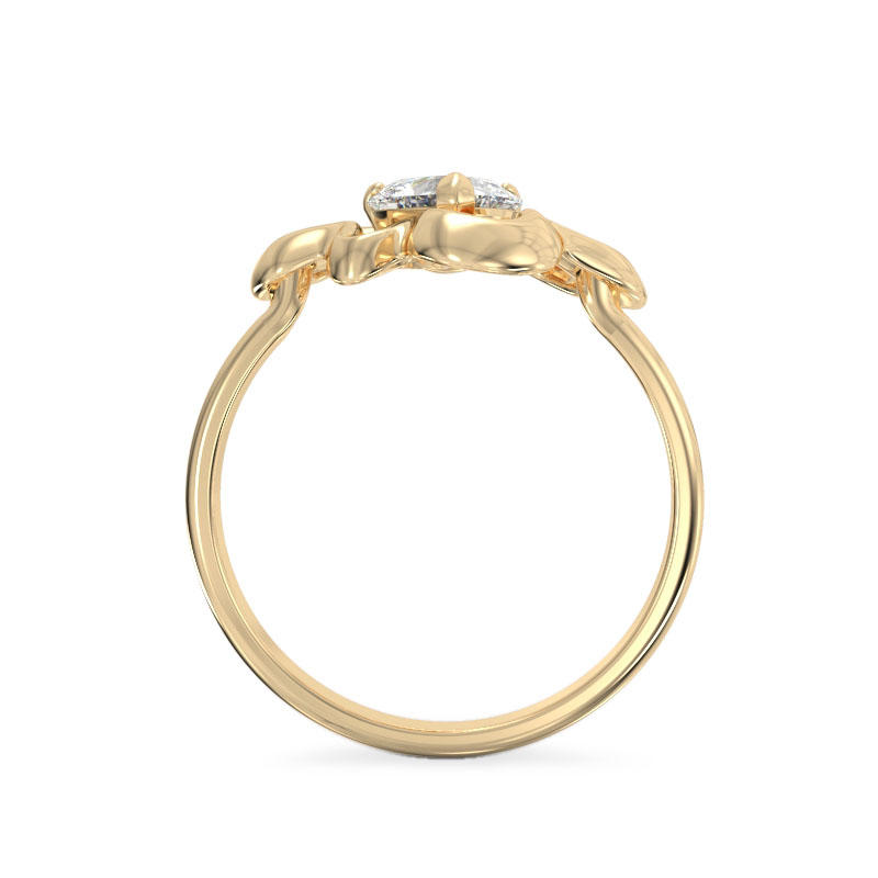 Yellow Gold Leaf Ring3