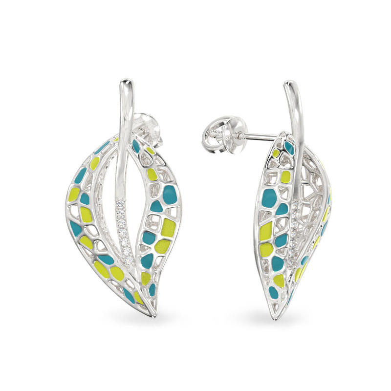 Jasmine leaf silver earrings