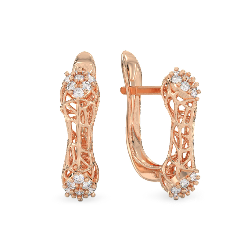 Acropora Earrings From Rose Gold