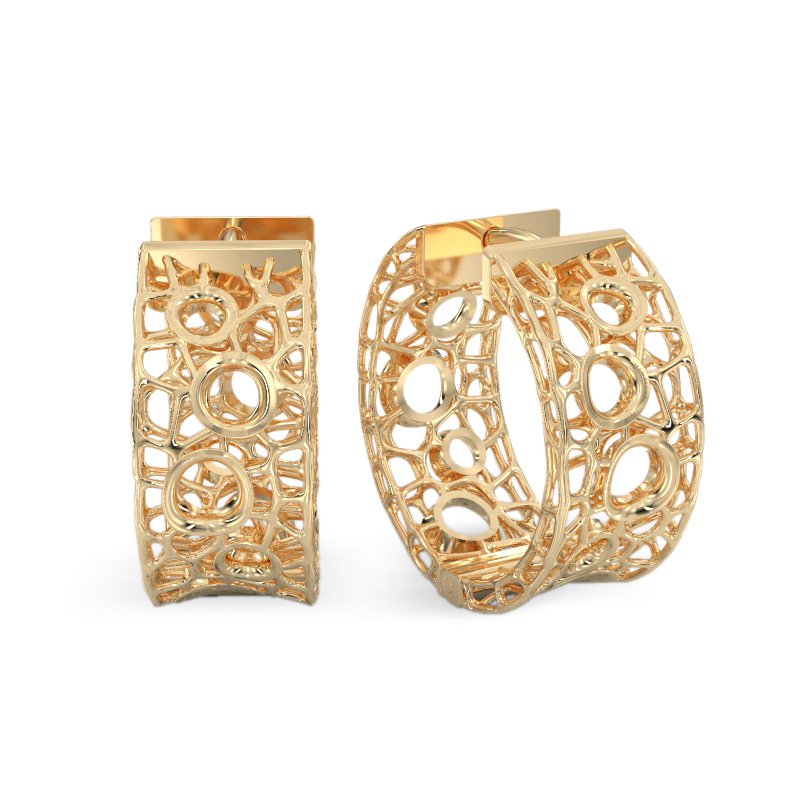 Coral Bubbles Earrings From Yellow Gold