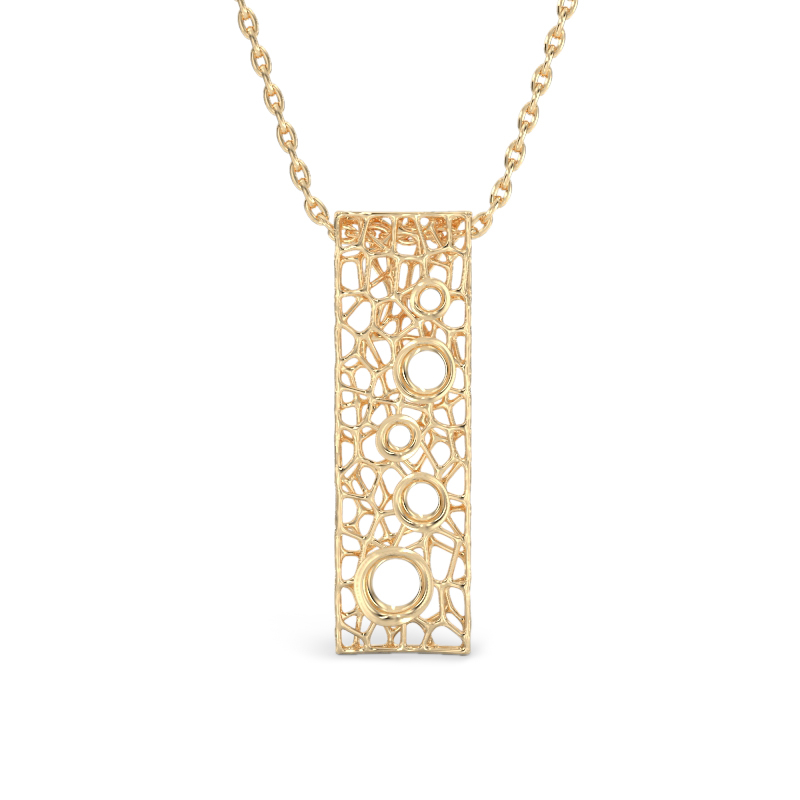 Coral Bubbles Pendant From Yellow Gold