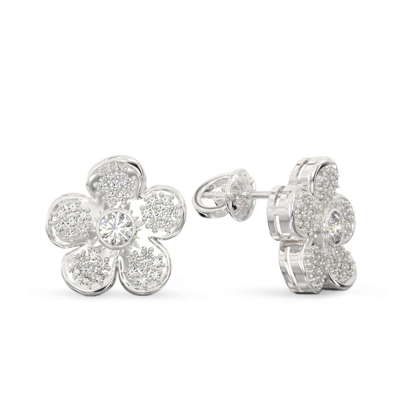 Forget-me-not Earrings From White Gold