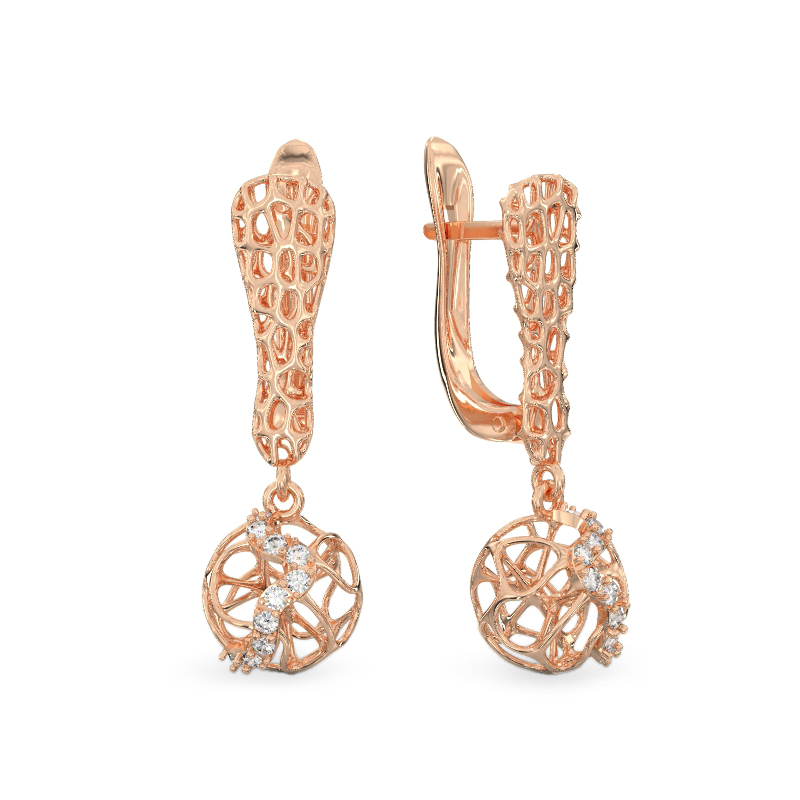 Mystic Coral Earrings From Rose Gold