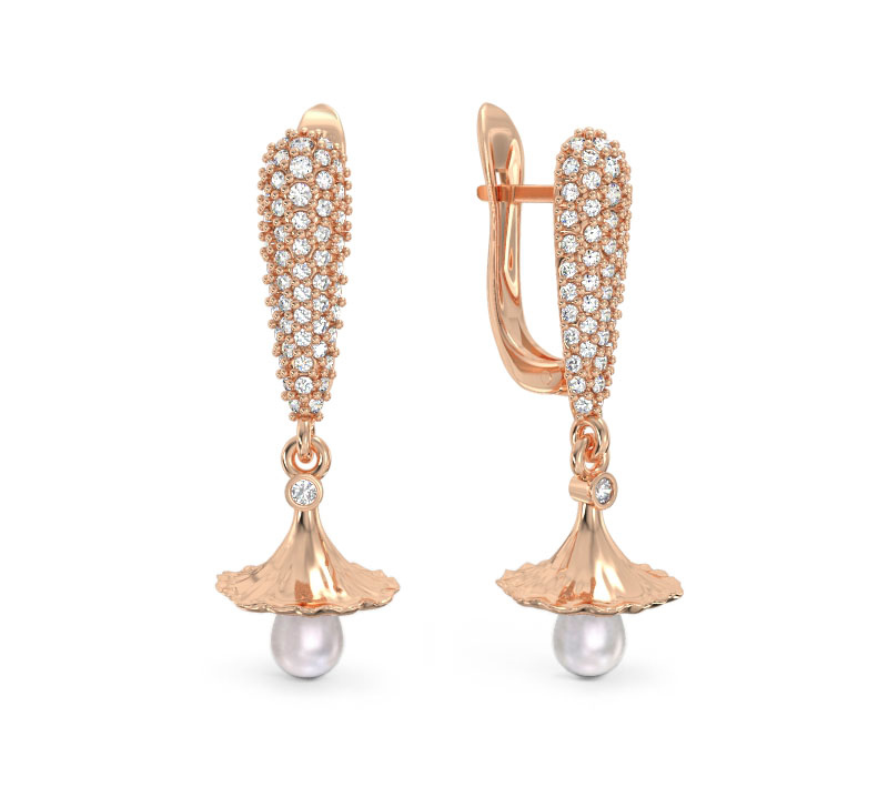 Rose Gold Elegant Bell-Flower Earrings