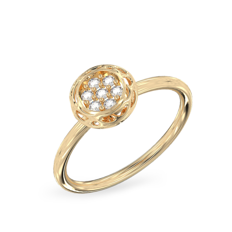 Round Form Yellow Gold Ring